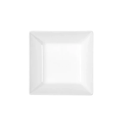 Immagine di H&amp;h set 6 piatti fondi quadrati osaka in stoneware bianco cm 17x5h