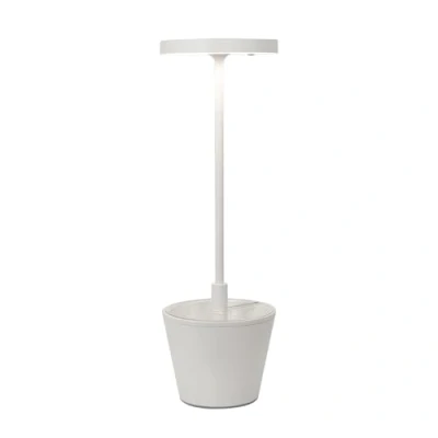 Immagine di Zafferano, Lampada Poldina Reverso, da Tavolo Ricaricabile e Senza Fili con Controllo Touch, Adatta per Salotto ed Esterni, Dimmer, 2200 3000 K, Altezza 35 cm, Colore Bianco
