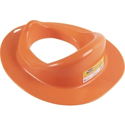Immagine di Poupy Riduttore WC per Bambini, con un pratico paragetto, lavabile e riutilizzabile, un&#039;ampia seduta (Arancione)
