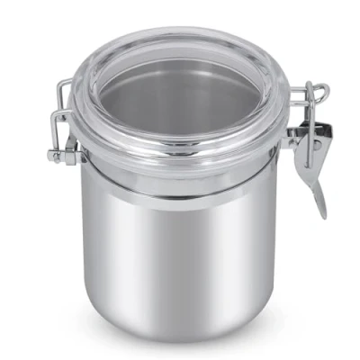 Immagine di HERCHR Barattolo per Caffè,Contenitore di Caffè in Acciaio Inox,Barattolo Ermetico,Contenitore Cucina Tè,Contenitore Grani o Macinato,10x11cm Caramelle Grano Alimenti
