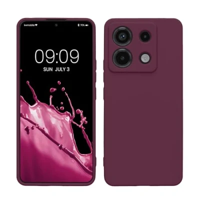 Immagine di kwmobile Custodia Compatibile con Xiaomi Redmi Note 13 Pro 5G / Poco X6 Cover Back Case per Smartphone in Silicone TPU Protezione Gommata viola bordeaux