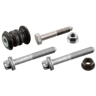 Immagine di FEBI BILSTEIN 177318 Silent Block con kit bulloni/viti, dado anteriore, Assale anteriore Sx, Dx Gomma FIAT: Panda III Hatchback
