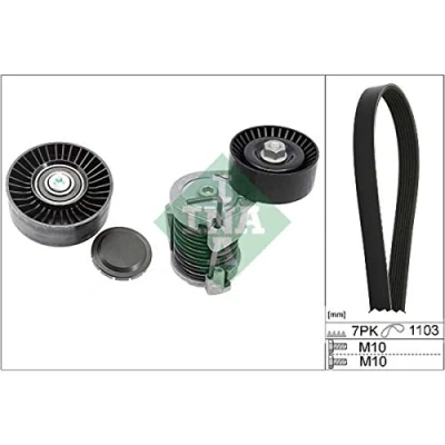 Immagine di INA 529 0049 10 Kit cinghie Poly V Controllare corsa libera generatore ed ev. sostituire BMW: 1 Hatchback, 3 Touring, Sedan
