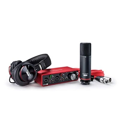 Immagine di Focusrite Pacchetto interfaccia audio USB Scarlett 2i2 Studio di Focusrite, con microfono a condensazione e cuffie