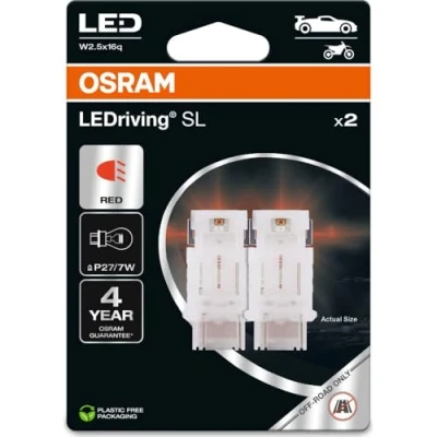 Immagine di OSRAM LEDriving SL, ≜ P27/7W, Red, Double Blister (2 lamps), LED Retrofit, offroad use only
