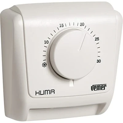 Immagine di VEMER VE018800 KLIMA 2 Termostato Meccanico a Espansione di Gas per Caldaia, Funzione Riscaldamento, Bianco