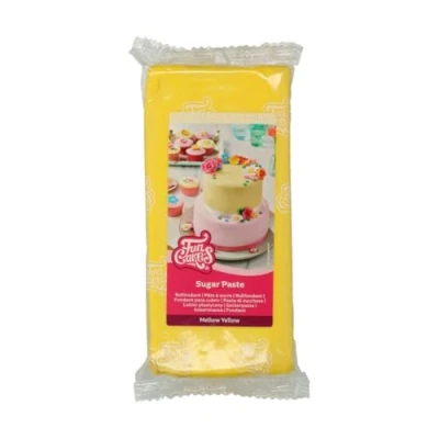 Immagine di FunCakes Pasta di Zucchero Mellow Yellow: facile da usare, liscia, flessibile, morbida e pieghevole, perfetta per decorare torte, halal, kosher senza glutine 1000 g
