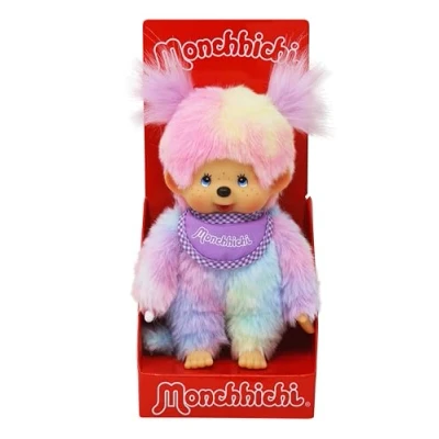 Immagine di Sekiguchi 242153 Original Girl Aliquantum International 242153Originale Bambina Monchhichi, Figura Bavaglino e Codini, Alta Circa 20 Cm Peluche Colorato, Multicolore, 10208803
