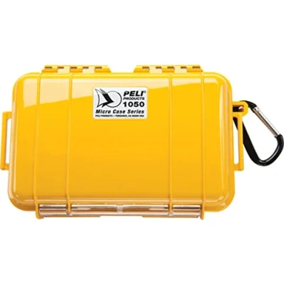 Immagine di Peli, 1050 Micro Case, Protezione antiurto per smartphone e piccoli gadget, Resistente all&#039;acqua IP67, Capacità di 1L, Prodotto in USA, Colore Giallo/Nero