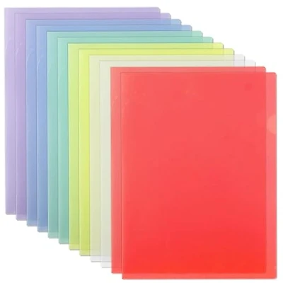 Immagine di 12pz Cartelle Portadocumenti A4 Trasparenti Colorati, Cartelline Plastica, Cartellette Raccoglitore Documenti per Ufficio Studio Scuola (Colorati Trasparenti)