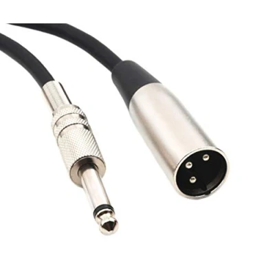 Immagine di Devinal Connettore audio sbilanciato da XLR maschio a TS mono 6,35 mm cavo per amplificatori, strumenti, ecc. [3 piedi]