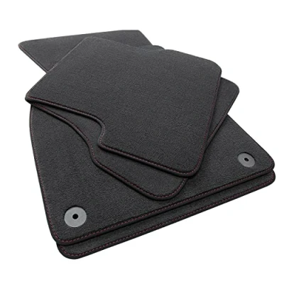 Immagine di tuning art 5J 108 Tappetini di Lusso per Auto in Velluto Extra Spesso Compatibile con Audi Q3 8U 2011 2018, Cucitura:Rosso
