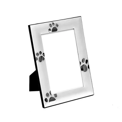 Immagine di Brillibrum B Ware Cornice per Foto con Impronte di Zampe, 10 x 15 cm, placcata Argento