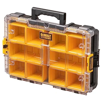 Immagine di DEWALT DWST83394 1 TOUGHSYSTEM 2.0 ORGANISER con coperchio trasparente. Chiusure intuitive, facili da usare e che fanno risparmiare tempo per collegare i moduli insieme