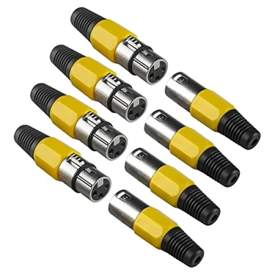 Immagine di 4set Connettori Xlr Maschio Femmina 3 Pin Testa per Cavo Dmx, Bilanciato Presa Cannon da Saldare Microfono, Connettore Poli Spina Terminali Luci Dmx