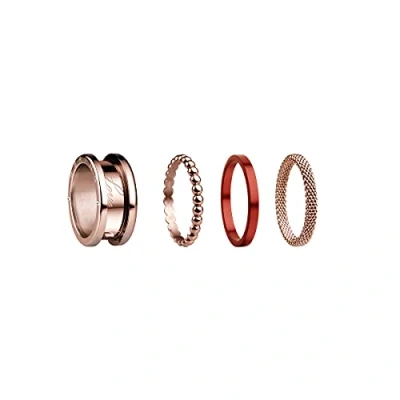 Immagine di BERING, Set di Anelli Intercambiabili da Donna, in Oro Rosa e Rosso con L&#039;Esclusivo Sistema Twist &amp; Change, Symphony D