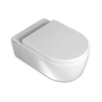 Immagine di Copriwater per FLAMINIA LINK come ORIGINALE AVVOLGENTE TERMOINDURENTE BIANCO cerniera inox normale o rallentata soft close