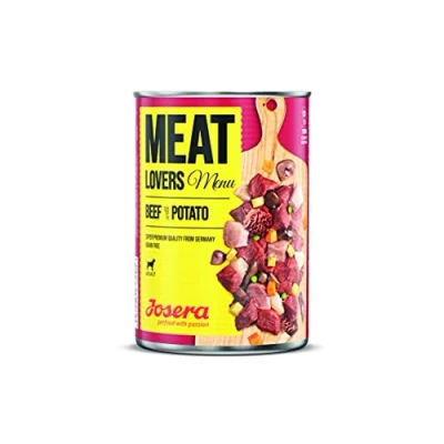 Immagine di Josera Meat Lovers Menu Beef with Potato. cibo umido per cani. alto contenuto di carne. senza cereali. con manzo e patate. mangime completo. 6 x 400 g