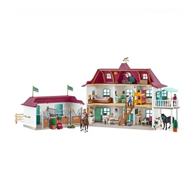 Immagine di Schleich 42551 HORSE CLUB Scuderia per cavalli in riva al lago, bambini dai 5 ai 12 anni, set da gioco (la confezione può variare)