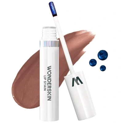 Immagine di Wonderskin Wonder Blading Lip Stain Peel Off Masque Tinta Per Labbra Marrone A Lunga Durata, Resistente All&#039;Acqua E Al Trasferimento, Finitura Opaca Trucco (Hush Masque)