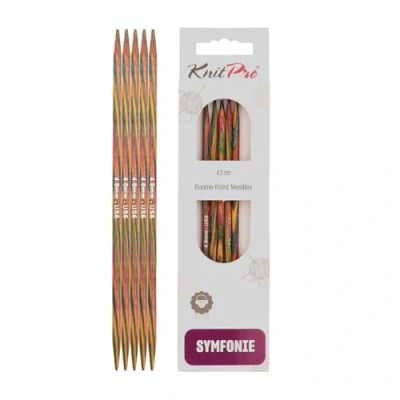 Immagine di KnitPro Symfonie 20109, Set di Ferri da Calza, in Legno, a Doppia Punta, 20 cm/4 mm