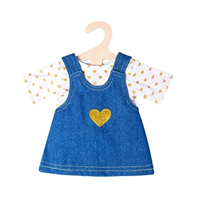 Immagine di Heless 1052 Set Bambole, 2 Pezzi, con Vestito in Jeans e Maglietta, Dimensioni 28 35 cm, Tinta Unita, Multicolore, Large,