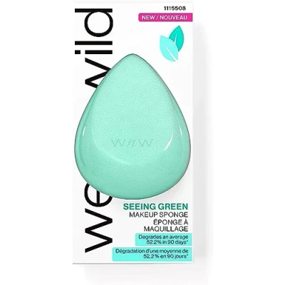 Immagine di Wet n Wild Seeing Green Makeup Sponge, Beauty Blender per un&#039;Applicazione del Trucco Precisa e Senza Sforzo su Aree Estese Definire Piccoli Dettagli, Smaltimento Sensi di Colpa