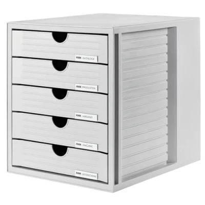 Immagine di HAN Systembox 1450 11 Cassettiera Grigio luminescente DIN A4, C4 Numero cassetti: 5