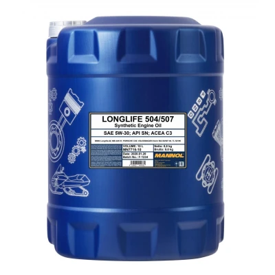 Immagine di Mannol Longlife 504/507 5W 30 10l Olio motore MN7715 10 VOLKSWAGEN: Golf 7, 4, Polo IV Hatchback, BMW: 1 3 Sedan, Touring