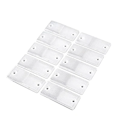Immagine di TAEUYYM 10 x Catarifrangente Rettangolare Bianco, Posteriore Rimorchio Fissaggio a Vite, per Caravan RV Auto Camion Rimorchio(Bianco)