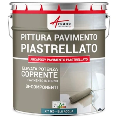 Immagine di Vernice Pavimenti Piastrellati Arcapoxy Pavimento Piastrellato 1 kg (fino a 5 m² in 2 strati) RAL 5021 Blu Acqua ARCANE INDUSTRIES