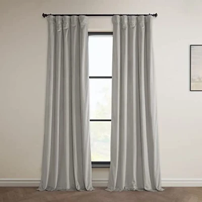 Immagine di HPD Half Price Drapes VPYC P Heritage Tenda in Velluto Felpato (1 Pannello), Misto Poliestere, Grigio Città, 50 x 84