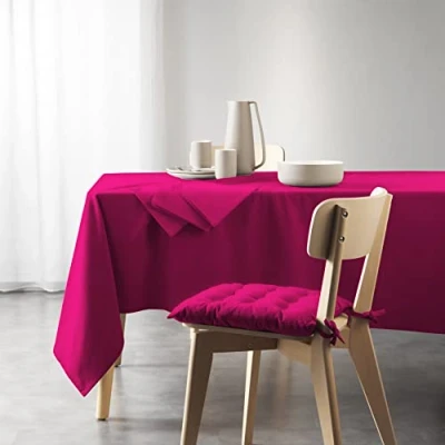 Immagine di Douceur d&#039;Intérieur, Tovaglia rettangolare (140 X 240 Cm) Mistral Fucsia, Cotone Riciclato