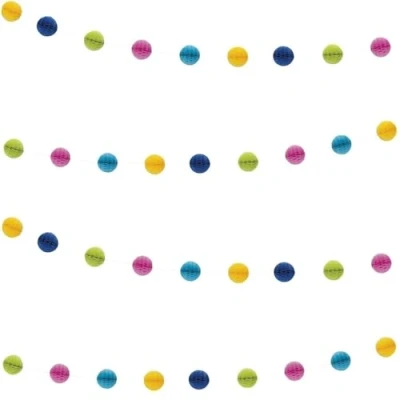 Immagine di Unique Party 49612 2,1m Ghirlanda Vivace a Palline Nido D&#039;Ape Multicolore