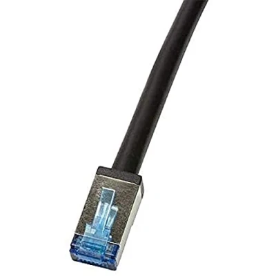 Immagine di LogiLink CQ7033S RJ45 cavo di rete, patch CAT 6A S/FTP 1.00 m Nero Schermato, Resistente ai raggi UV, agli olii 1 pz.