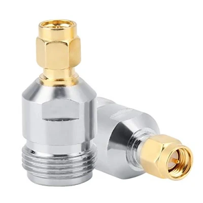 Immagine di Akozon Connettore Coassiale, 2 pz Connettori RF Adattatore Coassiale Femmina N da Maschio SMA Tipo Convertitore di Prova 50Ω Frequenza 0 6Ghz