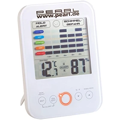 Immagine di Pearl Stazioni Meteo Allarme Muffa: Igrometro/termometro Digitale con Muffa e Display LCD (igrometro Muffa)