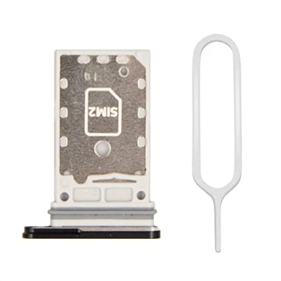 Immagine di MMOBIEL Doppio Vassoio Carta Sim Compatibile con Samsung Galaxy S22 5G 6.1 inch 2022 Porta Scheda Inclusa guarnizione di gomma e Pin Nero