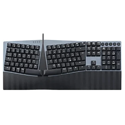 Immagine di Perixx PERIBOARD 535 RD Tastiera ergonomica meccanica Full Size a filo Tasti lineari Rossi basso profilo macro programmabili Compatibile con Windows e Mac OS X Layout QWERTY Italiano…