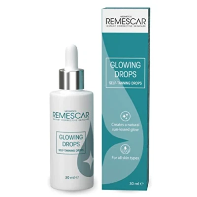 Immagine di Remescar Glowing Drops, 30 ml Siero viso Acceleratore abbronzatura. Gocce autoabbronzanti da aggiungere alla crema Olio abbronzante per una abbronzatura intensa, naturale e luminosa
