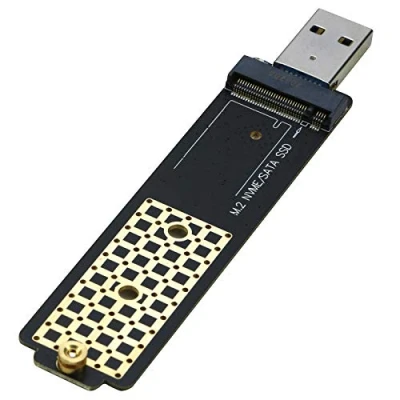 Immagine di Adattatore da M.2 a USB, lettore di schede RIITOP M2 SSD USB 3.0, compatibile con NVMe (PCI e) e B+M Key (SATA)