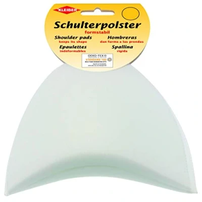 Immagine di Kleiber KH 5 Schulterpolster mit Haken und Flauschband Spallacci Imbottiti a Mezzaluna, 50% Poliammide, Bianco, 11 x 13 6,5 cm