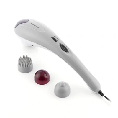 Immagine di InnovaGoods® Massaggiatore manuale elettrico Halaxer, massaggio profondo e rilassante per tutto il corpo, con 3 testine intercambiabili, ideale casa lavoro.