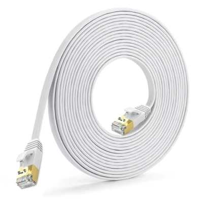 Immagine di Diompirux Cat7 Cavo Ethernet 5m, Di Rete Lan Gigabit Rj45 Ad Alta Velocità, Piatto Con Connettore, Schermato Per Switch Rete, Router Modem Patch Panel Pc, Più Veloce