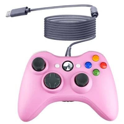 Immagine di OSTENT Controller USB Cablato Gamepad Joystick per Console Microsoft Xbox 360 Computer Portatile PC Windows Videogioco Colore Rosa