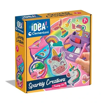 Immagine di Clementoni Idea Sparkly Creations Game Icons, Diamond Art, Gioco Creativo per Bambini 7+ Anni, Kit Arte e Laboratorio Gemme, Stickers a Tema Gaming, 18746