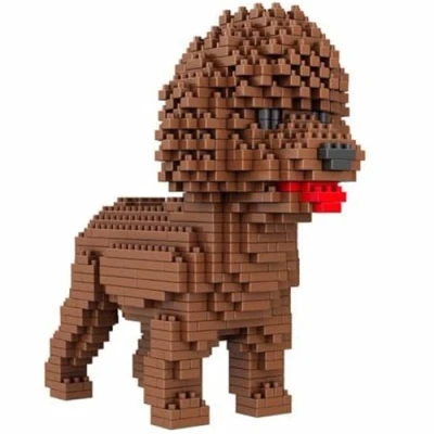 Immagine di Atomic Building Cane Barboncino o Poodle. Figura da Assemblare con nanoblocchi. 950 pezzi.