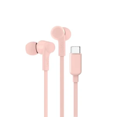 Immagine di Belkin SoundForm auricolari con filo e connettore USB C, in ear microfono, cuffie C per iPhone 15, iPad mini, Galaxy S24, dispositivi Android altri (cuffie microfono), rosa