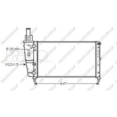 Immagine di PRASCO FT132R003 Radiatore motore Alluminio 578 322 23 Alette di raffreddamento montate meccanicamente FIAT: Punto I Hatchback, Cabrio