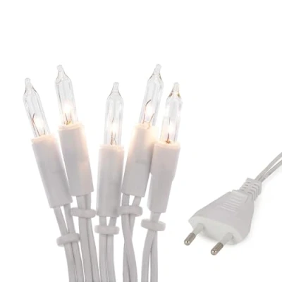 Immagine di Hellum luci da fata per interni, mini 50 lampadine di ricambio chiare, calde, illuminate 7,35 m, cavo bianche con spina Natale 835083